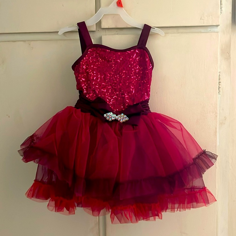 Extra small like new girls red dance ballet recital costume